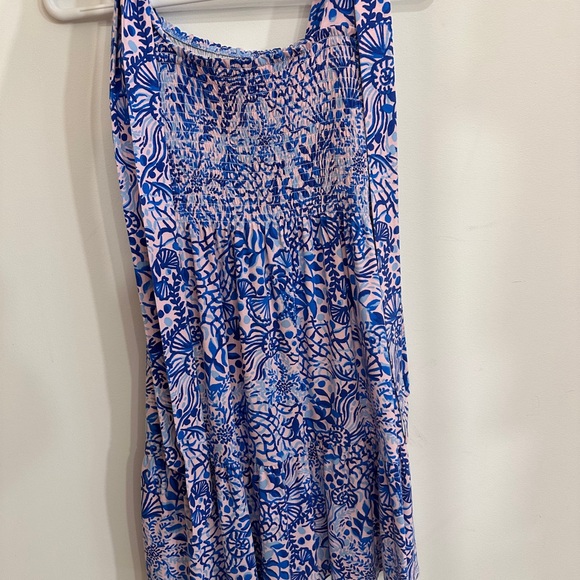 Lilly Pulitzer Kailua Smocked Dress, Ruched, Medium, Tie Straps, Like new - Picture 5 of 7